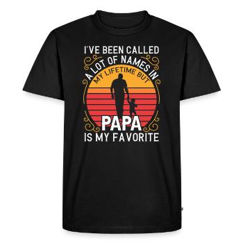 Idée de cadeau papa père fils appelé beaucoup de noms - T-shirt Premium bio Homme - noir - Devant - Nico (187cm)