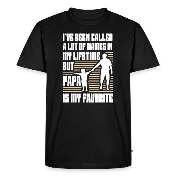 Idée de cadeau papa père fils appelé beaucoup de noms - T-shirt Premium bio Homme - noir - Devant - Nico (187cm)