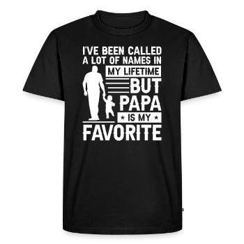Idée de cadeau papa père fils appelé beaucoup de noms - T-shirt Premium bio Homme - noir - Devant - Nico (187cm)