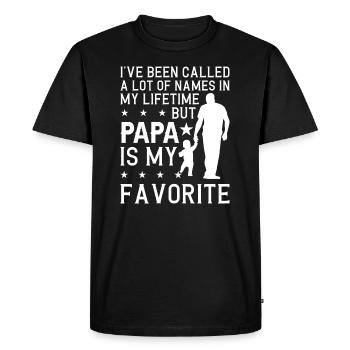 Idée de cadeau papa père fils appelé beaucoup de noms - T-shirt Premium bio Homme - noir - Devant - Nico (187cm)