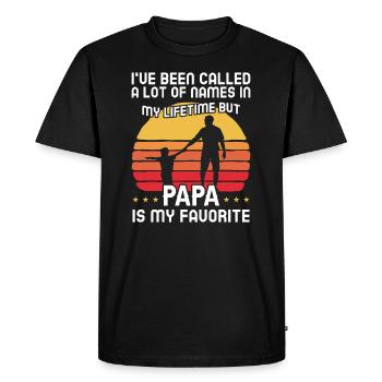 Idée de cadeau papa père fils appelé beaucoup de noms - T-shirt Premium bio Homme - noir - Devant - Nico (187cm)