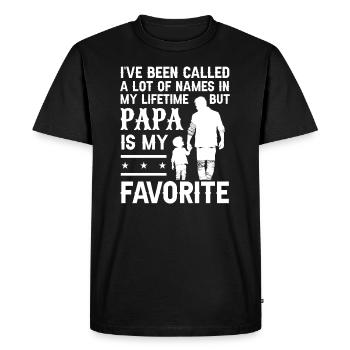 Idée de cadeau papa père fils appelé beaucoup de noms - T-shirt Premium bio Homme - noir - Devant - Nico (187cm)