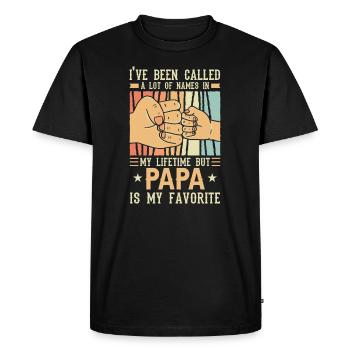 Idée de cadeau papa père fils appelé beaucoup de noms - T-shirt Premium bio Homme - noir - Devant - Nico (187cm)