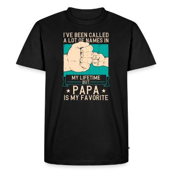 Idée de cadeau papa père fils appelé beaucoup de noms - T-shirt Premium bio Homme - noir - Devant - Nico (187cm)