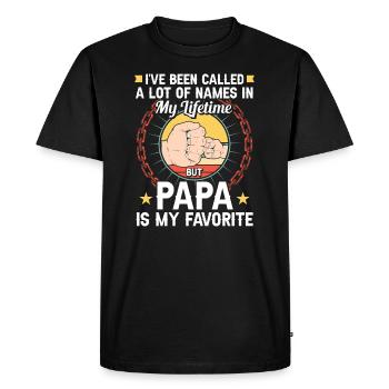 Idée de cadeau papa père fils appelé beaucoup de noms - T-shirt Premium bio Homme - noir - Devant - Nico (187cm)