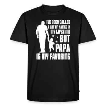 Idée de cadeau papa père fils appelé beaucoup de noms - T-shirt Premium bio Homme - noir - Devant - Nico (187cm)