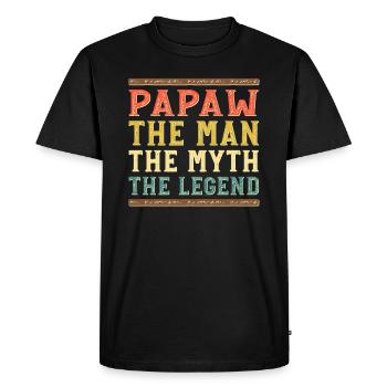 Papa Grand-père disant Papaw L’homme Le mythe La légende - T-shirt Premium bio Homme - noir - Devant - Nico (187cm)