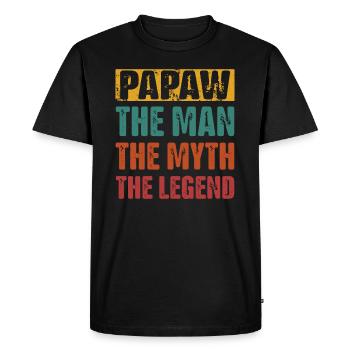 Papa Grand-père Idée Cadeau Papaw Dire Humour Père - T-shirt Premium bio Homme - noir - Devant - Nico (187cm)