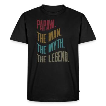 Papa Grand-père disant Papaw L’homme Le mythe La légende - T-shirt Premium bio Homme - noir - Devant - Nico (187cm)