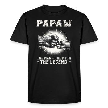Papa Grand-père Idée Cadeau Papaw Dire Humour Père - T-shirt Premium bio Homme - noir - Devant - Nico (187cm)
