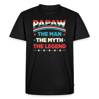 Papa Grand-père disant Papaw L’homme Le mythe La légende - T-shirt Premium bio Homme - noir - Devant - Nico (187cm)
