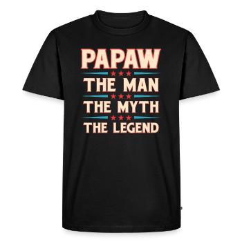Papa Grand-père Idée Cadeau Papaw Dire Humour Père - T-shirt Premium bio Homme - noir - Devant - Nico (187cm)