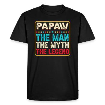 Papa Grand-père Idée Cadeau Papaw Dire Humour Père - T-shirt Premium bio Homme - noir - Devant - Nico (187cm)