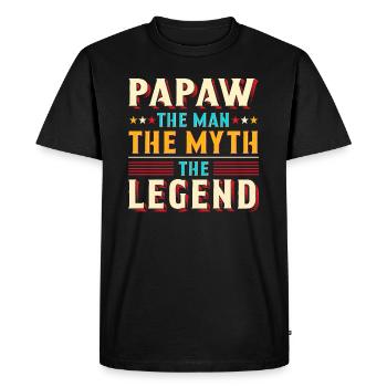 Papa Grand-père Idée Cadeau Papaw Dire Humour Père - T-shirt Premium bio Homme - noir - Devant - Nico (187cm)