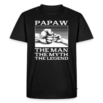 Papa Père Grand-père Idée Cadeau Papaw Dire Humour - T-shirt Premium bio Homme - noir - Devant - Nico (187cm)