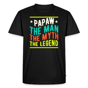 Papa Père Grand-père Idée Cadeau Papaw Disant Rétro - T-shirt Premium bio Homme - noir - Devant - Nico (187cm)
