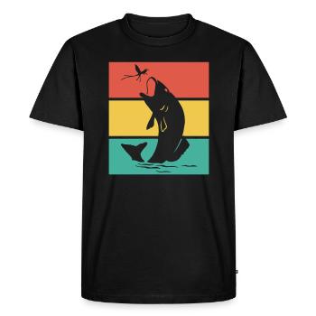 Poisson poisson coloré - T-shirt Premium bio Homme - noir - Devant - Nico (187cm)