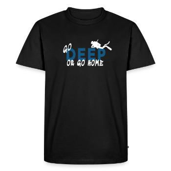 Diver Go Deep or go Home - Men's Premium Organic T-Shirt - black - Front - Nico (187cm)