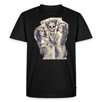 Le roi des proxénètes et ses reines - T-shirt Premium bio Homme - noir - Devant - Nico (187cm)