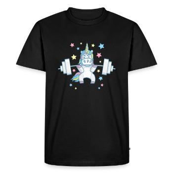 Unicorn Workout Unicorn Gym Sort - Men's Premium Organic T-Shirt - black - Front - Nico (187cm)