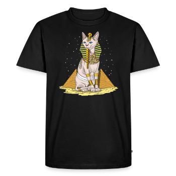 Sphynx égyptien, dieu chat, Egypte ancienne, mythologie - T-shirt Premium bio Homme - noir - Devant - Nico (187cm)