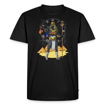 Anubis Dieu égyptien Loup Mythologie Antique - T-shirt Premium bio Homme - noir - Devant - Nico (187cm)