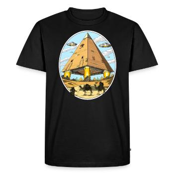 Pyramides Egyptiennes Extraterrestres Space Anunnaki UFO - T-shirt Premium bio Homme - noir - Devant - Nico (187cm)