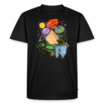 Egyptian Pyramids Space Aliens Ancient Conspiracy - Men's Premium Organic T-Shirt - black - Front - Nico (187cm)