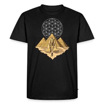 Egyptian Pyramids Sphinx Ancient Sacred Geometry - Men's Premium Organic T-Shirt - black - Front - Nico (187cm)