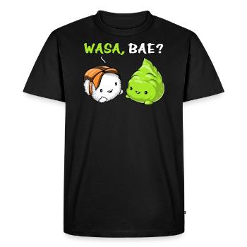 Sushi Wasabi mignon Couple Wasa Bae - T-shirt Premium bio Homme - noir - Devant - Nico (187cm)