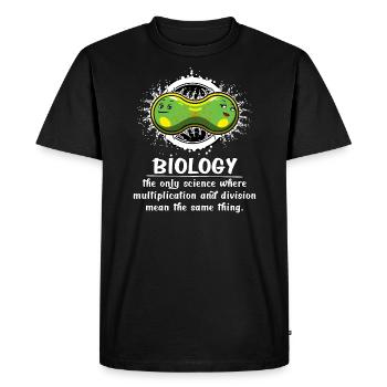 Biology Science Multiplication Funny School Joke - Men's Premium Organic T-Shirt - black - Front - Nico (187cm)