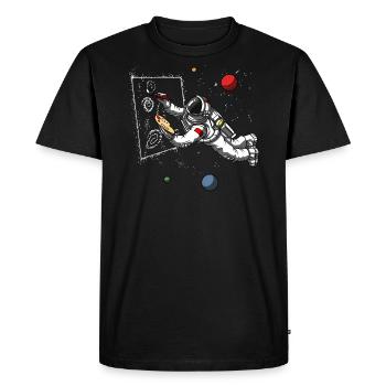 Space Astronaut Artist Painter Cosmic Galaxy - Men's Premium Organic T-Shirt - black - Front - Nico (187cm)
