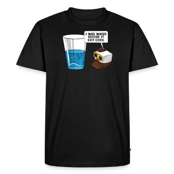 Funny Physics Science Water Ice Joke - Men's Premium Organic T-Shirt - black - Front - Nico (187cm)