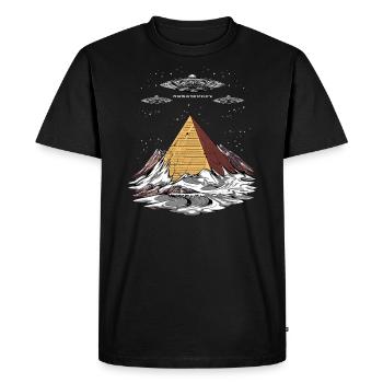 Egyptian Pyramids Alien Conspiracy Antarctica UFO - Men's Premium Organic T-Shirt - black - Front - Nico (187cm)