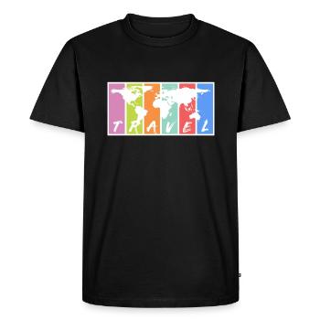 To travel. Travel! Travel - Men's Premium Organic T-Shirt - black - Front - Nico (187cm)