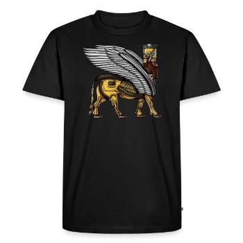 Alien Anunnaki Sumerian God Guardian - T-shirt Premium bio Homme - noir - Devant - Nico (187cm)