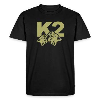 Mount K2 or Qogir in China - Men's Premium Organic T-Shirt - black - Front - Nico (187cm)