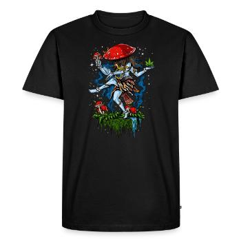 Magic Mushroom Shiva Psychedelic Hindu Fungus Trip - Men's Premium Organic T-Shirt - black - Front - Nico (187cm)