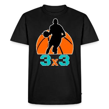 3x3 Basketball Three vs. Three 3-on-3 Gift - Men's Premium Organic T-Shirt - black - Front - Nico (187cm)
