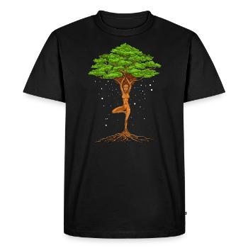 Zen Yoga Arbre de vie - T-shirt Premium bio Homme - noir - Devant - Nico (187cm)
