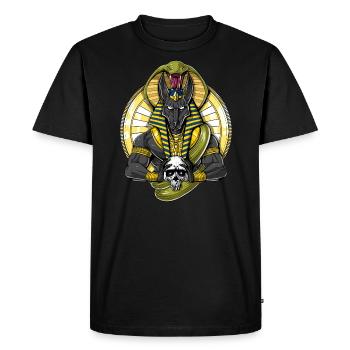 Dieu égyptien loup crâne d'Anubis - T-shirt Premium bio Homme - noir - Devant - Nico (187cm)