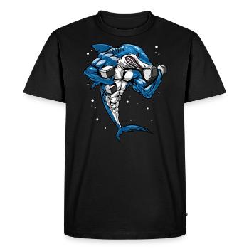 Shark Fitness Weightlifting - Men's Premium Organic T-Shirt - black - Front - Nico (187cm)