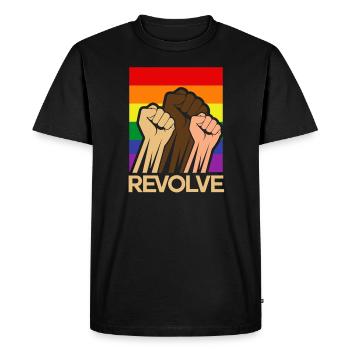 Revolve raise your fist - Men's Premium Organic T-Shirt - black - Front - Nico (187cm)