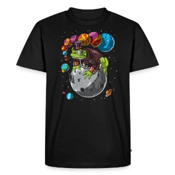 Voyage psychédélique Bufo Alvarius avec grenouille - T-shirt Premium bio Homme - noir - Devant - Nico (187cm)