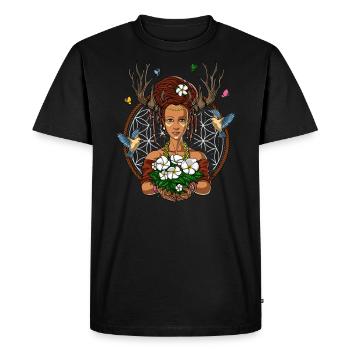 Ayahuasca Shaman Hippie Forest - Men's Premium Organic T-Shirt - black - Front - Nico (187cm)