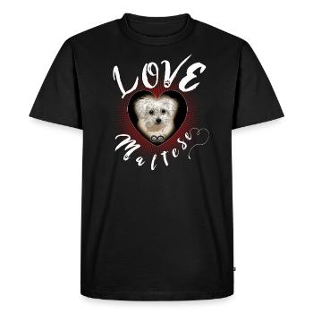 Chien maltais Puppy Endless Love - T-shirt Premium bio Homme - noir - Devant - Nico (187cm)