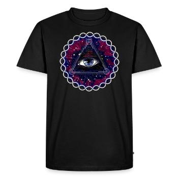 DMT Psychédélique Géométrie Sacrée - T-shirt Premium bio Homme - noir - Devant - Nico (187cm)