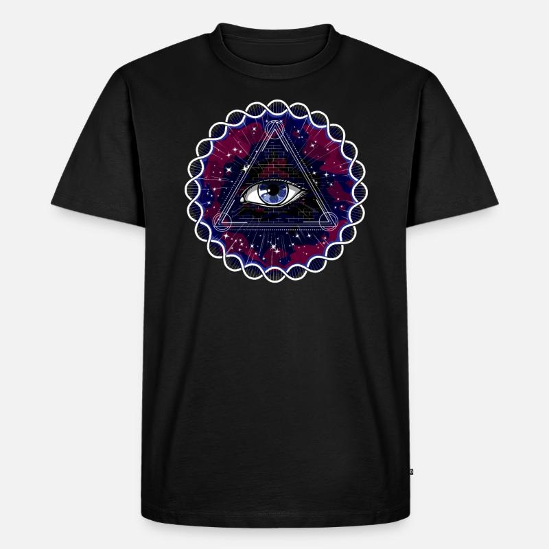 DMT Psychedelic Sacred Geometry - Männer Premium Bio T-Shirt - Schwarz