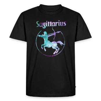 Zodiac Sagittarius Sagittarius - Men's Premium Organic T-Shirt - black - Front - Nico (187cm)
