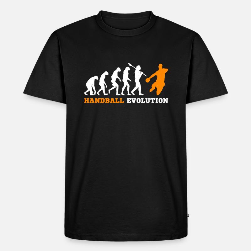 Handball Evolution - Männer Premium Bio T-Shirt - Schwarz